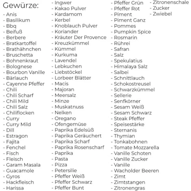 mixed24 Gewürzstreuer 24x Gewürzgläser mit Bambus Deckel, (24-tlg), inkl. 50x Etiketten, Stift und Silikon Trichter – Bild 5