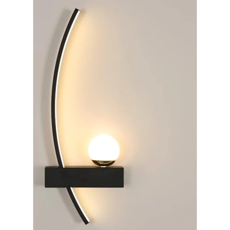 Goeco LED Wandleuchte Innen, 14W Moderne Wandlampe LED mit Geschwungenem Design, Wandbeleuchtung Schwarze für Schlafzimmer Korridor Wohnzimmer Treppe – Bild 2