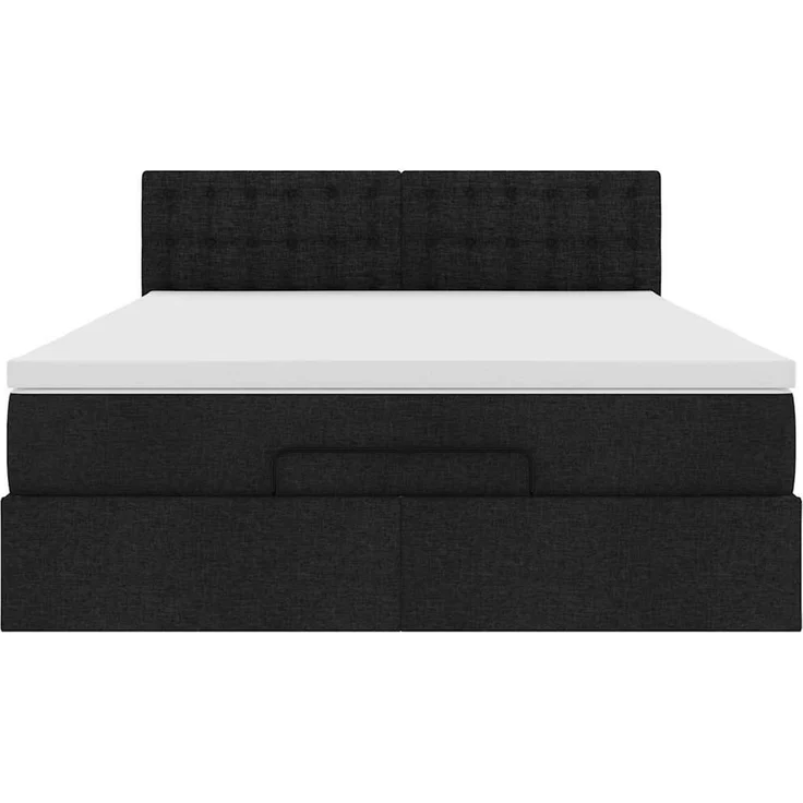 vidaXL Ottoman-Bett mit Matratze Schwarz 140x190 cm Stoff 3311624 – Bild 5