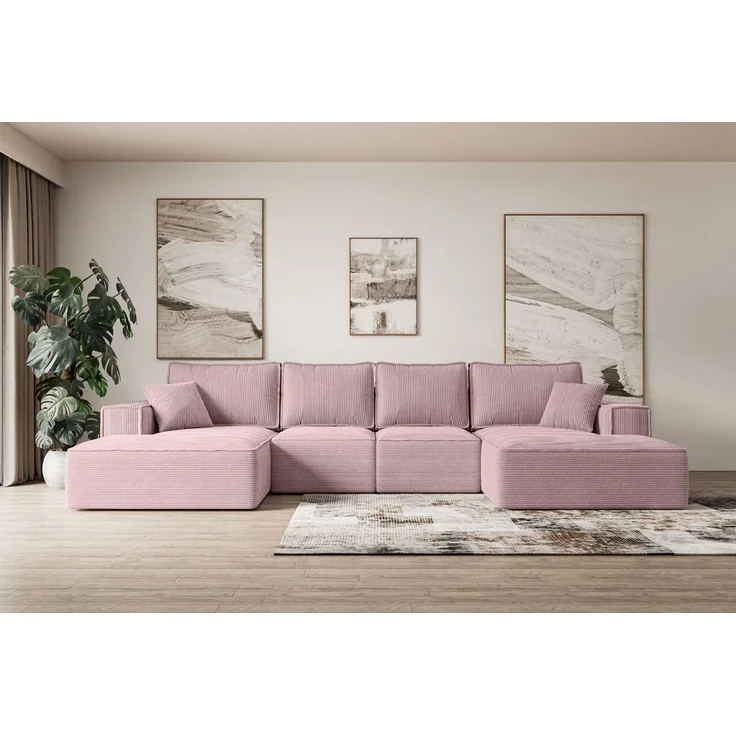 ALTDECOR Wohnlandschaft SIERRA-U-S, Couch mit Schlaffunktion, Wohnzimmer - Wohnlandschaft, Corner Sofa Bett Eckcouch Couch L-Form Schlafcouch Ausziehbar – Bild 1