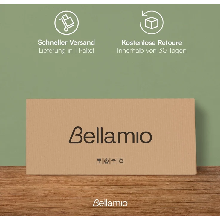 Bellamio 'Sava' Waschbeckenunterschrank, Bambus, natur, Badezimmerschrank mit 2 Ablagefächern und Schiebetüren – Bild 7