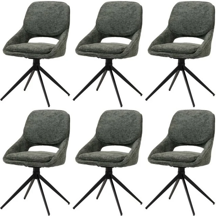 MCW Esszimmerstuhl MCW-N73-C6 (6er-Set, 6 St), Auto-Position (dreht automatisch zurück in Ausgangsposition) – Bild 4
