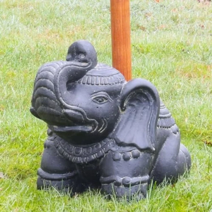 Oriental Galerie Sonnenschirm Schirmständer in Elefantenform Grau für unsere Bali Schirme – Bild 2