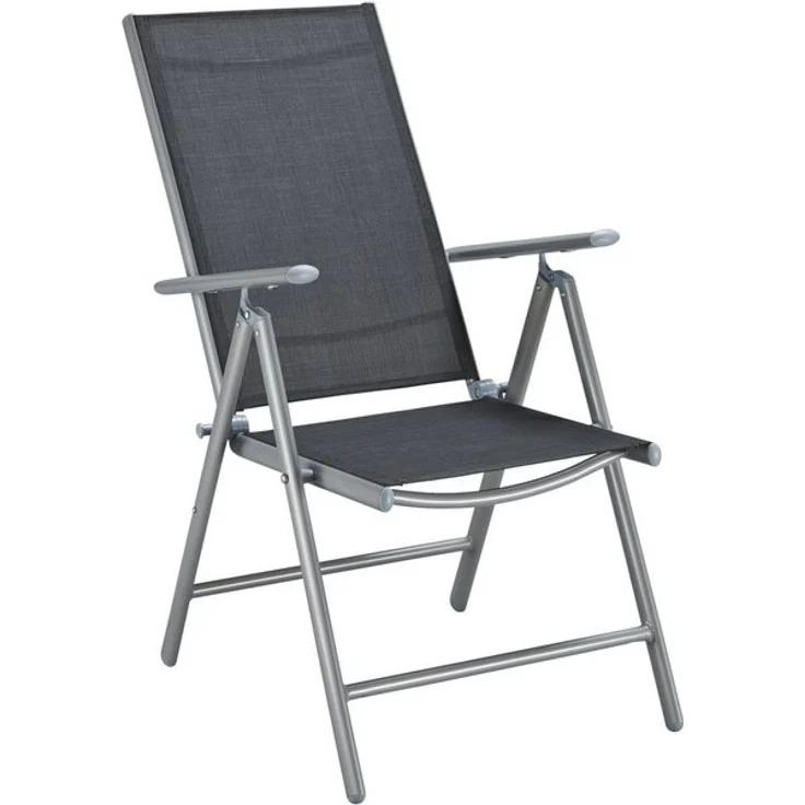 MERXX Balkonset Lima, (3-tlg, 2x Klappsessel, 1x Ausziehtisch 65(130)x65 cm), pulverbeschichtetes Aluminium, aus 100% Polyester, für 2 Personen – Bild 4