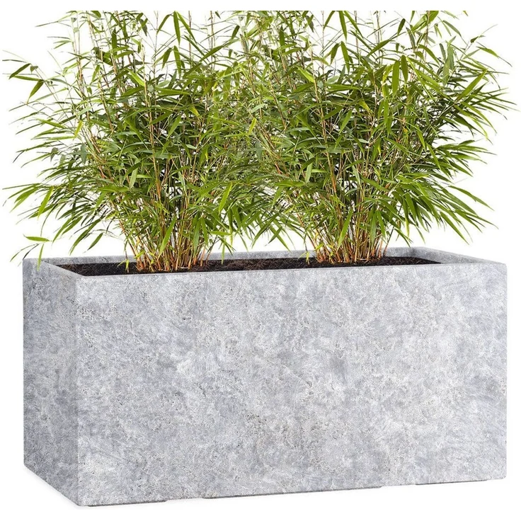 Pflanzwerk® Pflanzkübel TUB Premium Fiberglas Blumenkübel Frostbeständig mit Lotus-Effekt, Fiberglas - Handgefertigt - Rechteckig - Frostbeständig – Bild 1