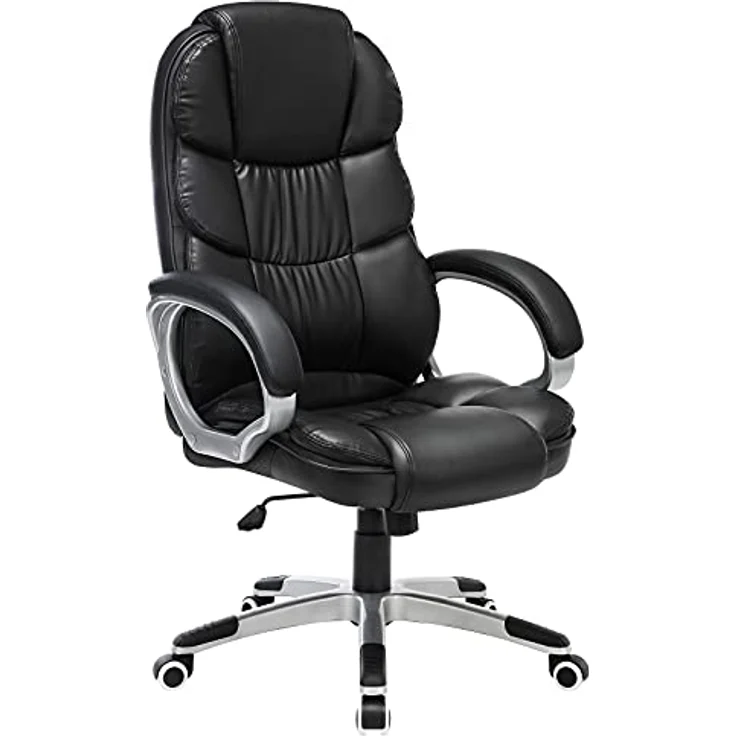 Songmics Bürostuhl Chefsessel Drehstuhl Computerstuhl SGS EN12520 Sitzhöhenverstellung office Stuhl Polsterung, OBG24B – Bild 2