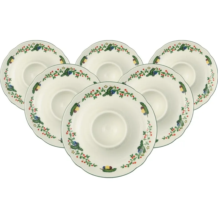 Seltmann Weiden Marieluise Weihnachten Eierbecher mit Ablage ø 12,5 cm 6er Set