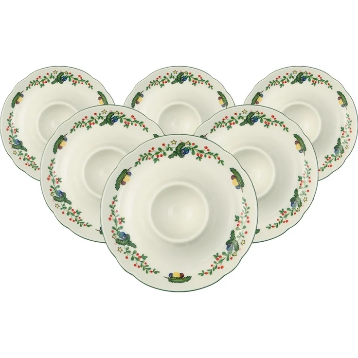 Seltmann Weiden Marieluise Weihnachten Eierbecher mit Ablage ø 12,5 cm 6er Set – Bild 1