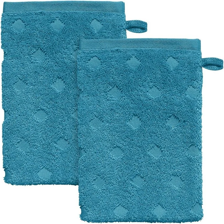 Erwin Müller Waschhandschuh Waschhandschuh "Baden-Baden" 2er-Pack, Frottier, Walk-Frottier Uni/Hoch- Tiefstruktur – Bild 1