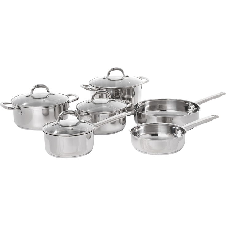 Kochgeschirr-Set 10-teilig PRIMECOOK Edelstahl Silber