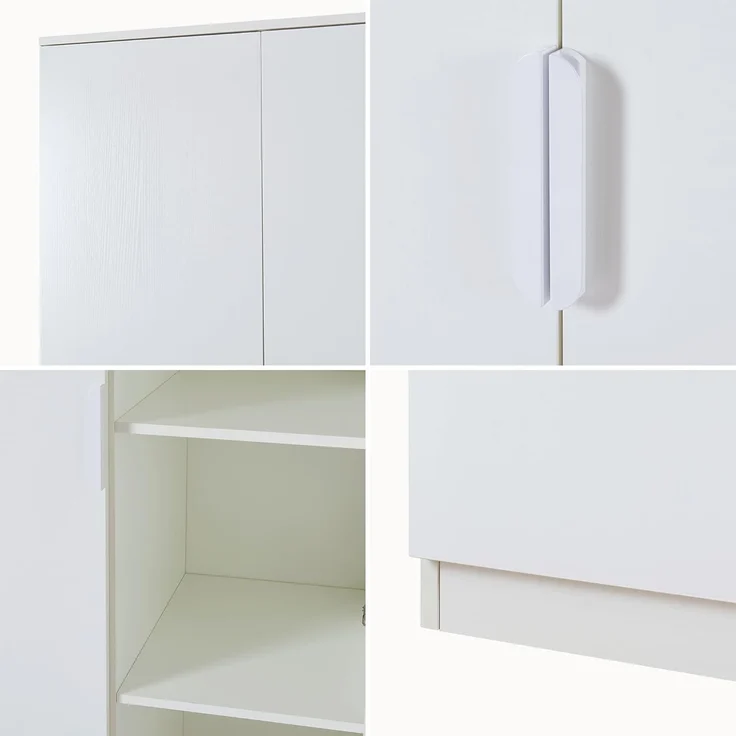 Kleiderschrank Eiselfing 176x80x52 cm 4 Fächer Weiß [en. casa] – Bild 9