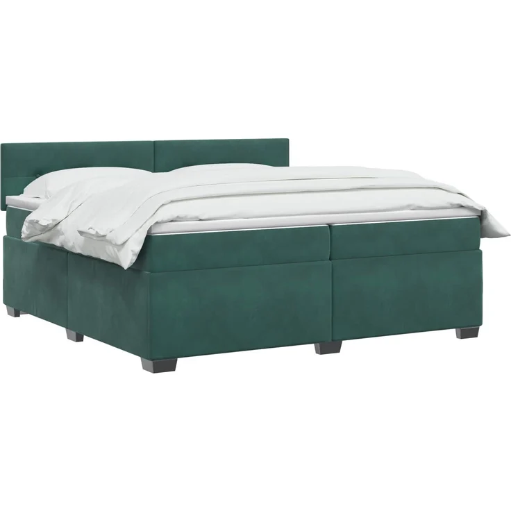 vidaXL Boxspringbett mit Matratze Dunkelgrün 200 x 200 cm Samt 3450785 – Bild 3