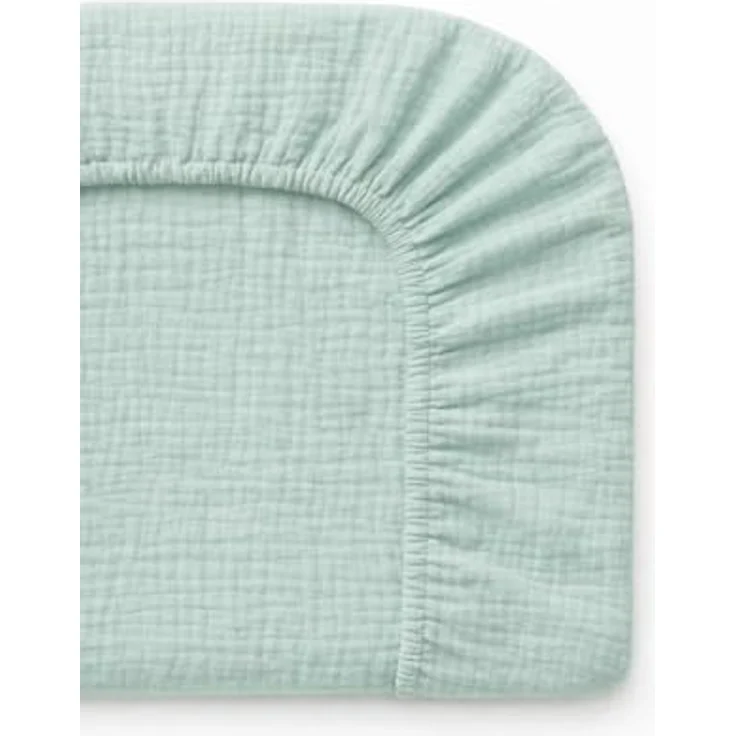Wickelauflagenbezug 100% Baumwolle Musselin Bezug für Wickelauflage 85x75 und 75x75 cm – weicher Wickeauflagenüberzug, atmungsaktiv & waschbar MINT – Bild 8