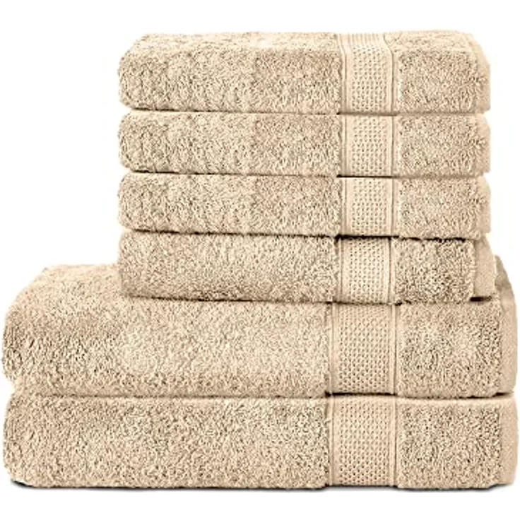 Komfortec Handtuch Set 100% Baumwolle, 2er Badetücher 70x140 cm und 4er Handtücher 50x100 cm, Frottee (Set, 6-St), Weich – Bild 2