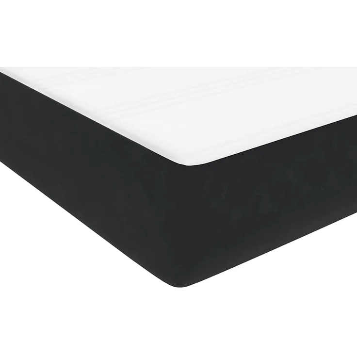 vidaXL Boxspringbett mit Matratze Schwarz 80x220 cm Samt 3315947 – Bild 8