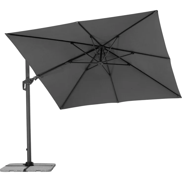 Schneider Schirme Ampelschirm, Rhodos Twist 2024, Anthrazit / Schwarz, 3x3 m – Bild 3