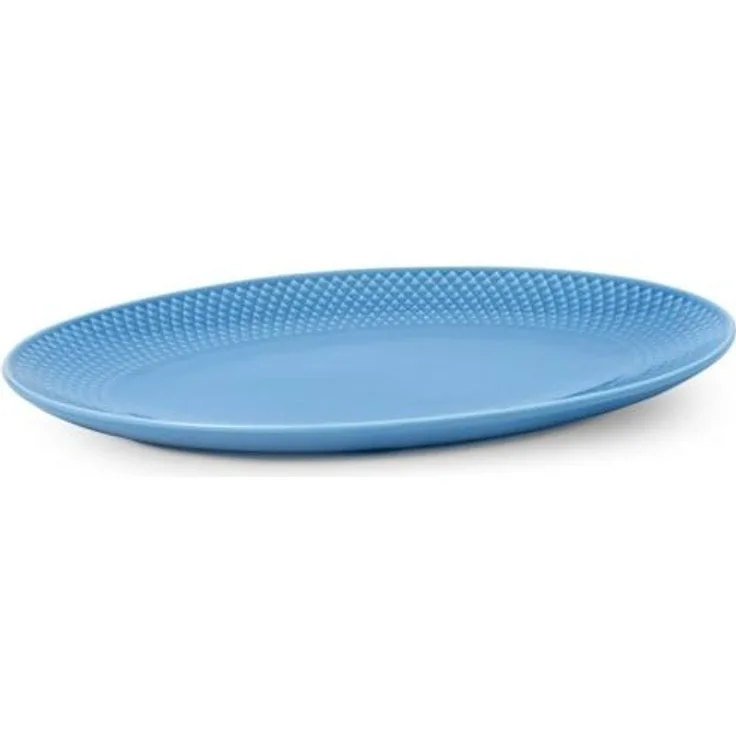 Lyngby Porcelain Ovale Servierplatte Rhombe Color Blau (28,5x21,5 cm) 201954