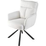 riess-ambiente Polsterstuhl BIG GEORGE weiß / schwarz (Einzelartikel, 1 St), Esszimmer · 360° drehbar · mit Armlehne · Retro