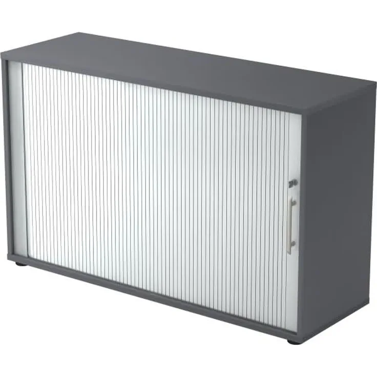 Rollladenschrank 2OH 120cm RE Graphit / Silber