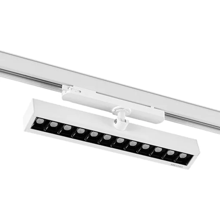 Arcchio LED Stromschienenstrahler Millay, 1 flammig, moderne Arbeitszimmerleuchte in Weiß aus Aluminium