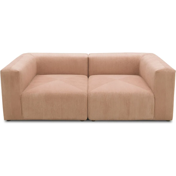 DOMO. collection Sofa 800011, 2 Sitzer, Rechteckig, individuell kombinierbar, Cord 2er Couch, modular, Polstergarnitur, 216 x 108 x 69 (BxTxH), rose – Bild 6