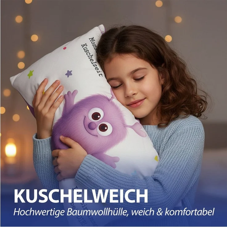 CEPEWA Dekokissen Mini Kissen Mutmacher 4er Set 12x12cm 40g Füllung einseitig bedruckt – Bild 4