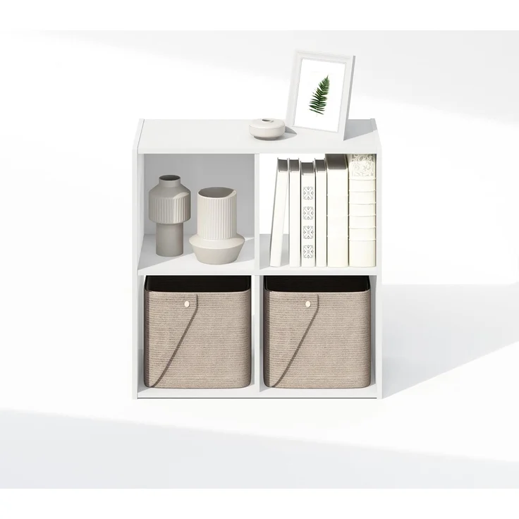 Furinno Pelli Kubischer Aufbewahrungsschrank, Bücherregal, 4 Würfel, Weiß – Bild 6