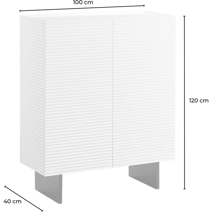 KAWOLA Highboard LYNN 2 Türen lackiert petrol 120 x 40 x 100 cm – Bild 6