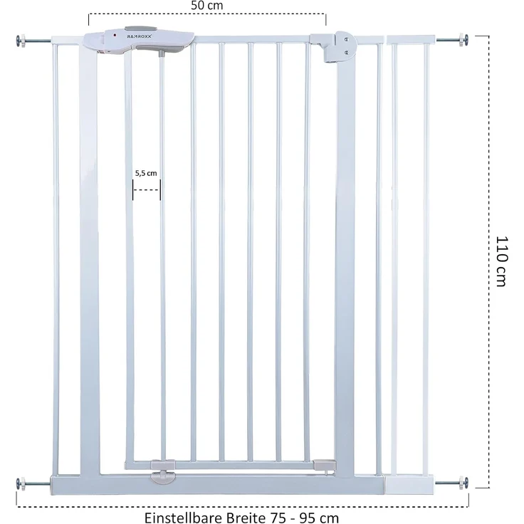 Absperrgitter Treppenschutzgitter weiß für 85-95cm Durchgang 110cm Hoch – Bild 3