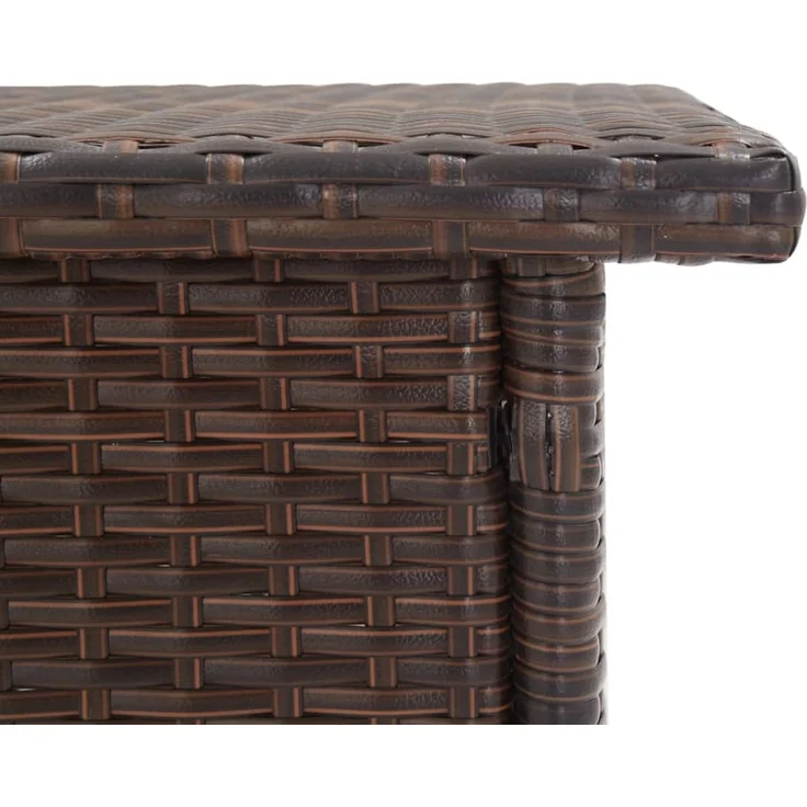 Gartentisch, Beistelltisch, Balkontisch Braun 50 x 50 x 47 cm Poly Rattan – Bild 3