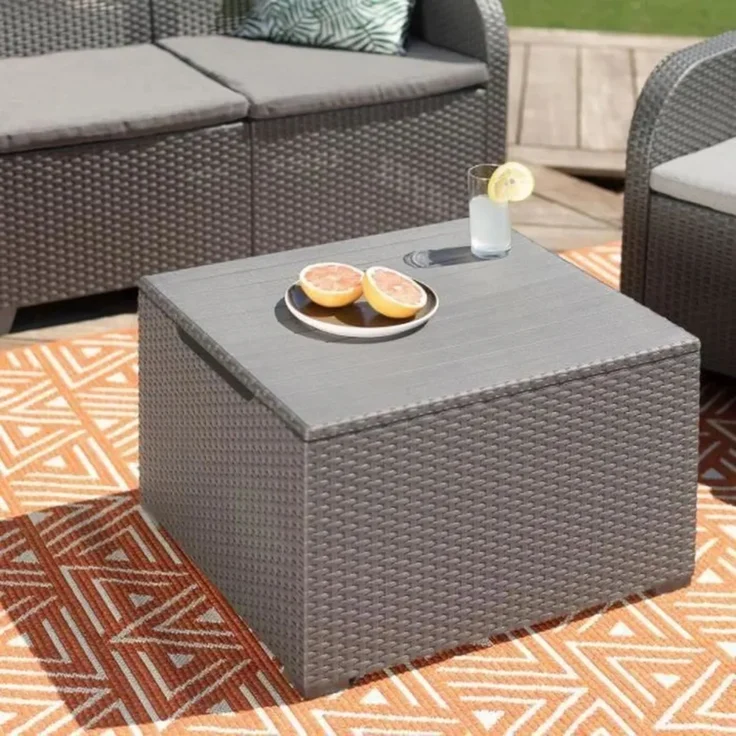 Keter Balkon und Garten Lounge-Set "Sanremo" mit Tisch, dunkelgrau,2-Sitzer-Sofa, 2 Sessel und Tisch – Bild 2