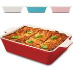 Praknu Auflaufform Auflaufform Groß aus Keramik - Extra Hoher Rand - Für Lasagne, – Für, Porzellan - Keramik, (1-St), Für 4 Personen Lasagne, Tiramisu & Auflauf - Hoher Rand - Rechteckig