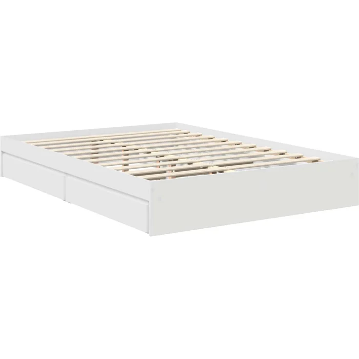 vidaXL Aufbewahrungsbett mit Kopfteil Weiß 140 x 190 cm Holzwerkstoff 3411208 – Bild 5