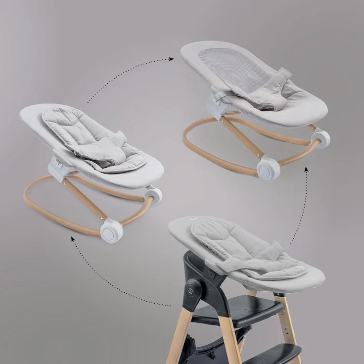 BabyGO Levels Hochstuhl-Set Kinderhochstuhl schwarz mit Bouncer – Bild 6