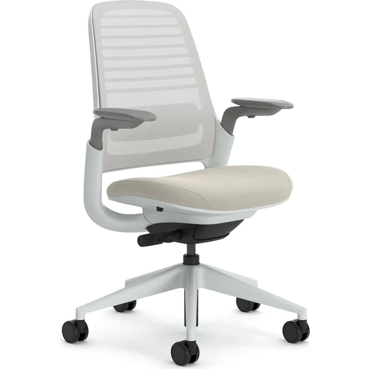 Steelcase Series 1 Ergonomischer Bürostuhl mit LiveBack Lumbalstütze und 4D-Armlehnen Beige