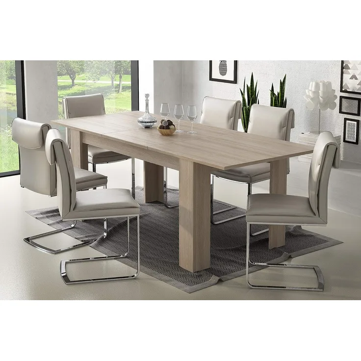 Dmora Ausziehbarer Esstisch, Ausziehbare Konsole, Moderner Tisch mit Auszug, 140 / 200x88h75 cm, Farbe Ulme hell