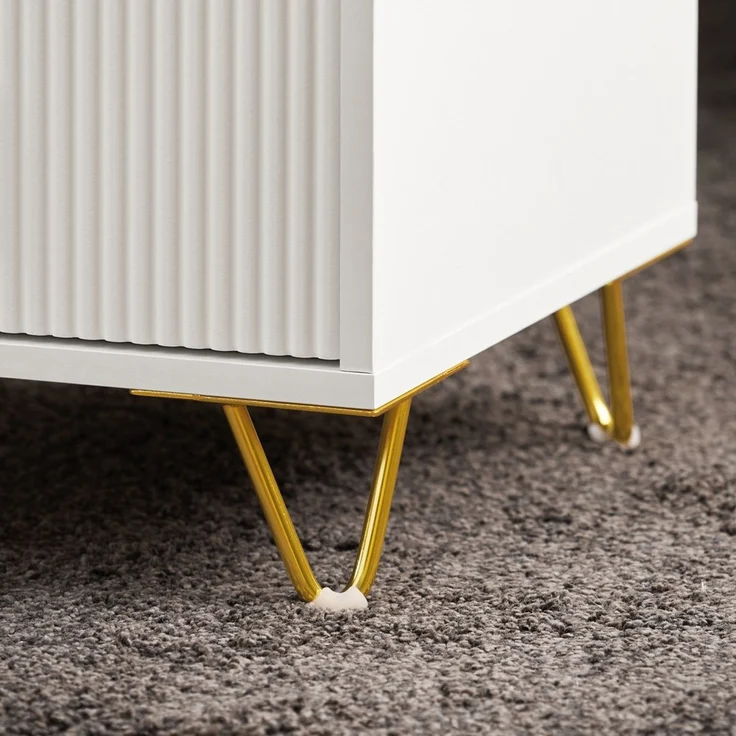 SoBuy FBT115-L-W Nachttisch, MDF, Melamin, Weiß, 40 x 63 x 36 cm – Bild 6