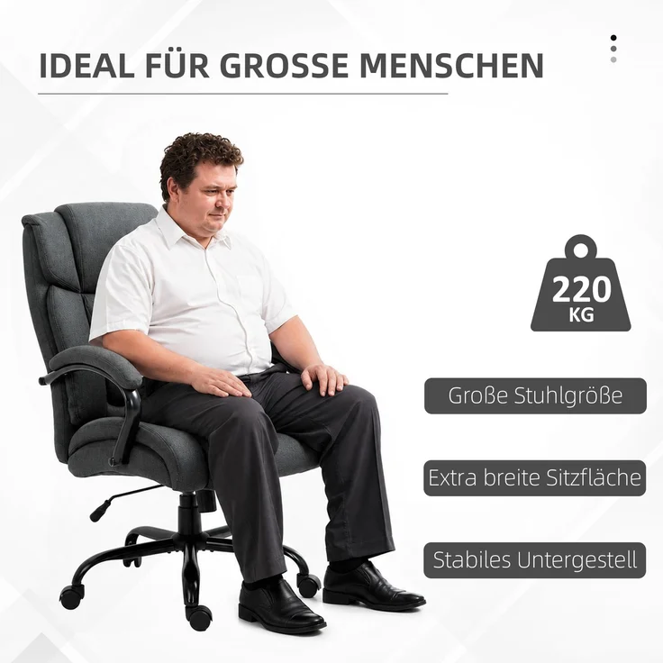 MELAYR, Bürostuhl, Ergonomischer Schreibtischstuhl, Drehstuhl mit gepolsterter Armlehne, 80 x 72.5 x 118 cm, Dunkelgrau – Bild 6