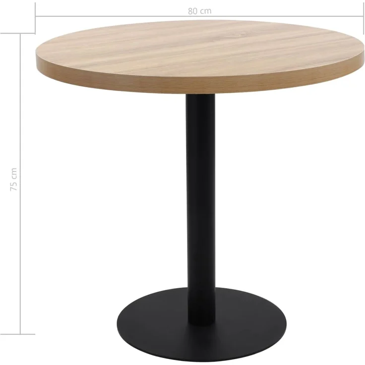 Bistrotisch FLORI rund Hellbraun/Schwarz 80 cm MDF | Esstisch kleiner Tisch Cafe Gartentisch Balkontisch Outdoortisch – Bild 5