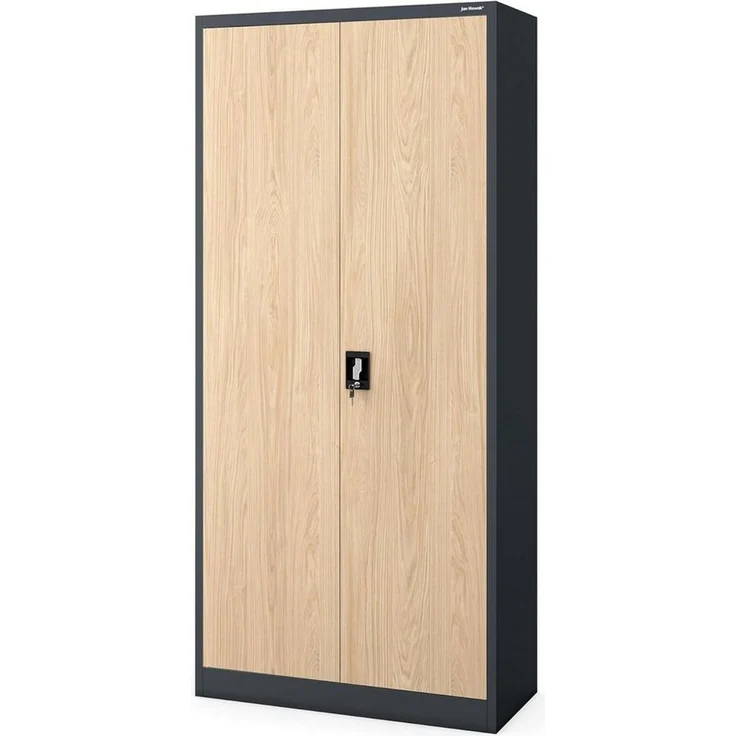 Jan Nowak Metallschrank abschließbar Aktenschrank Büroschrank Stahlschrank mit 4 verstellbaren Fachböden, Ordnerschrank für Büro Kanzlei Archiv Arbeitszimmer, 195 x 90 x 40 cm – Bild 2