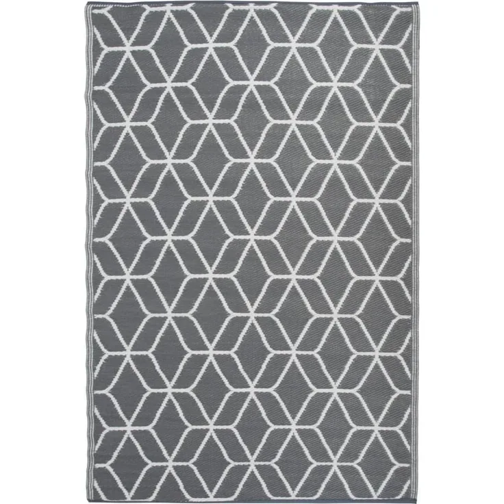 Esschert Design Outdoor-Teppich 180x121 cm Grau und Weiß OC25 421301