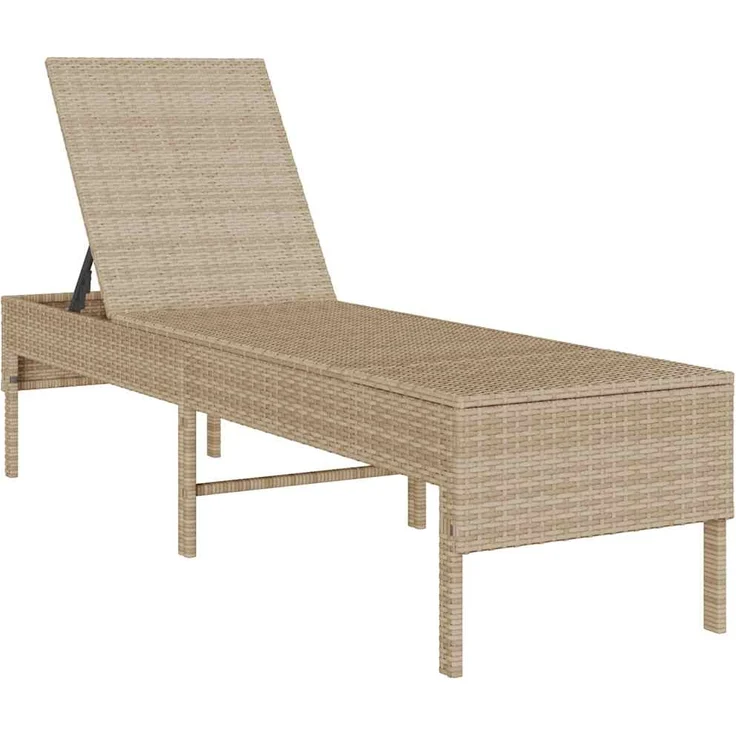 vidaXL Sonnenliege mit Auflage Beige 55x200x44 cm Poly Rattan 4104103 – Bild 3