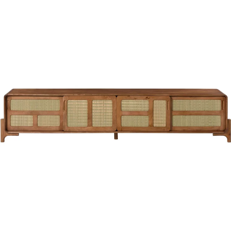 TV-Board Mango/Seegras 240 x 40 x 50 hellbraun lackiert MIZUMI #107 – Bild 7