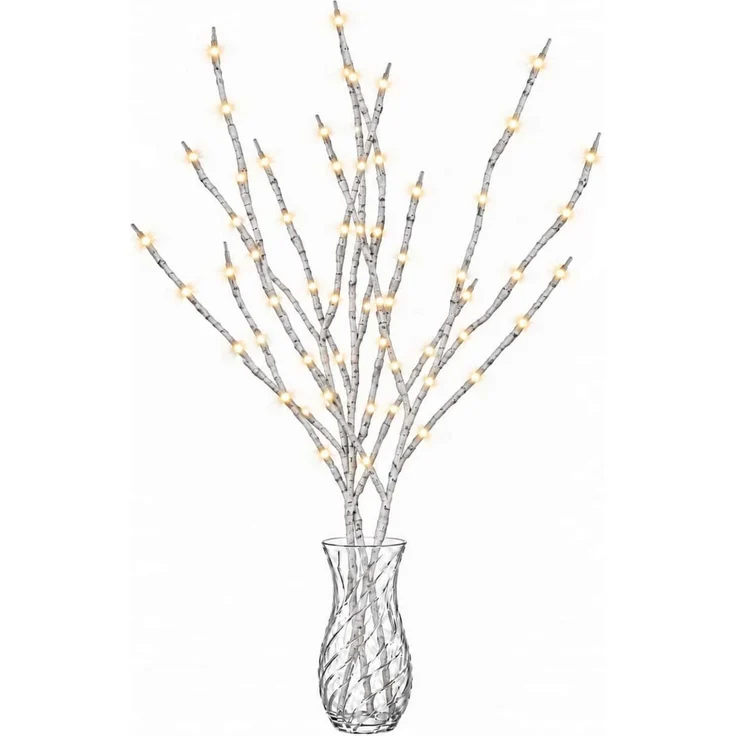 vidaXL LED-Kupferzweig Weihnachtsdekoration 3 stk. Weiß 62 cm Stahl 42055399 – Bild 3