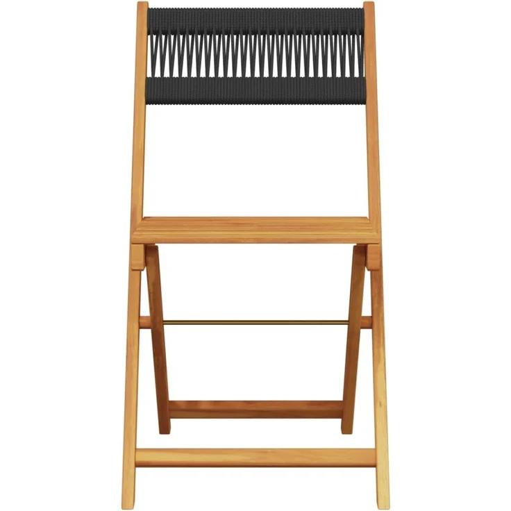 vidaXL Gartenstühle 8 Stk. Klappbar Schwarz Massivholz Akazie 3214603 – Bild 3