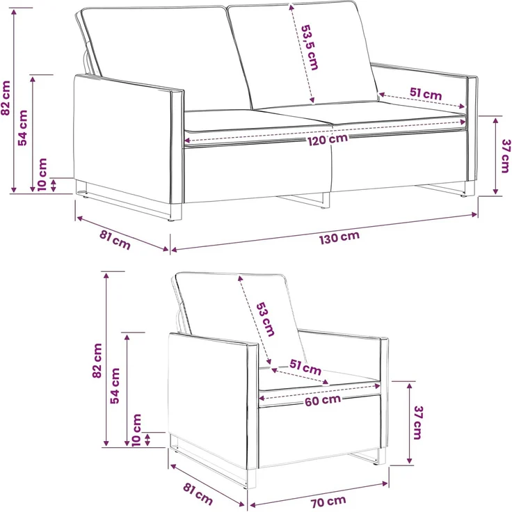 vidaXL Sofa-Set 2 pcs Braun Kunstwildleder 3433118 – Bild 7