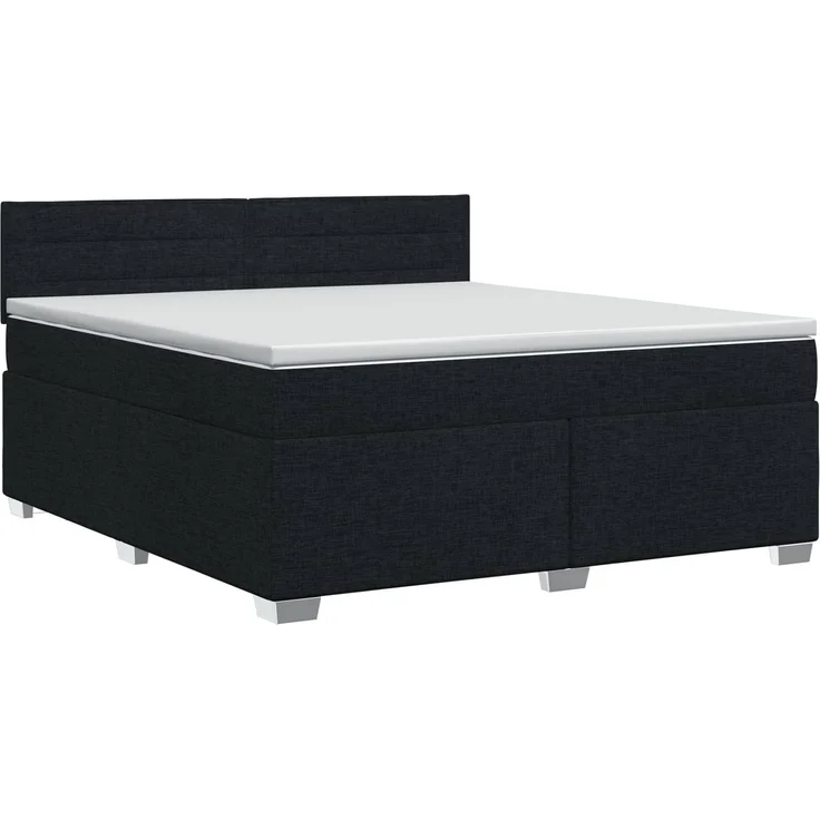 vidaXL Boxspringbett mit Matratze Schwarz 180 x 200 cm Stoff 3450532 – Bild 2