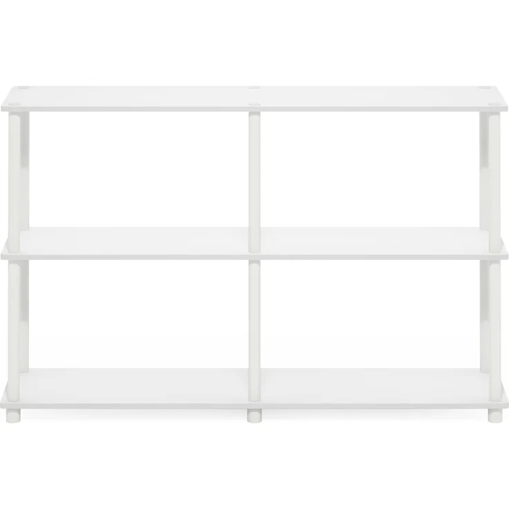Furinno Turn-N-Tube 3-stöckiges Aufbewahrungsregal in doppelter Größe, Weiß/Weiß, 29.5 x 120.4 x 74.9 cm – Bild 6