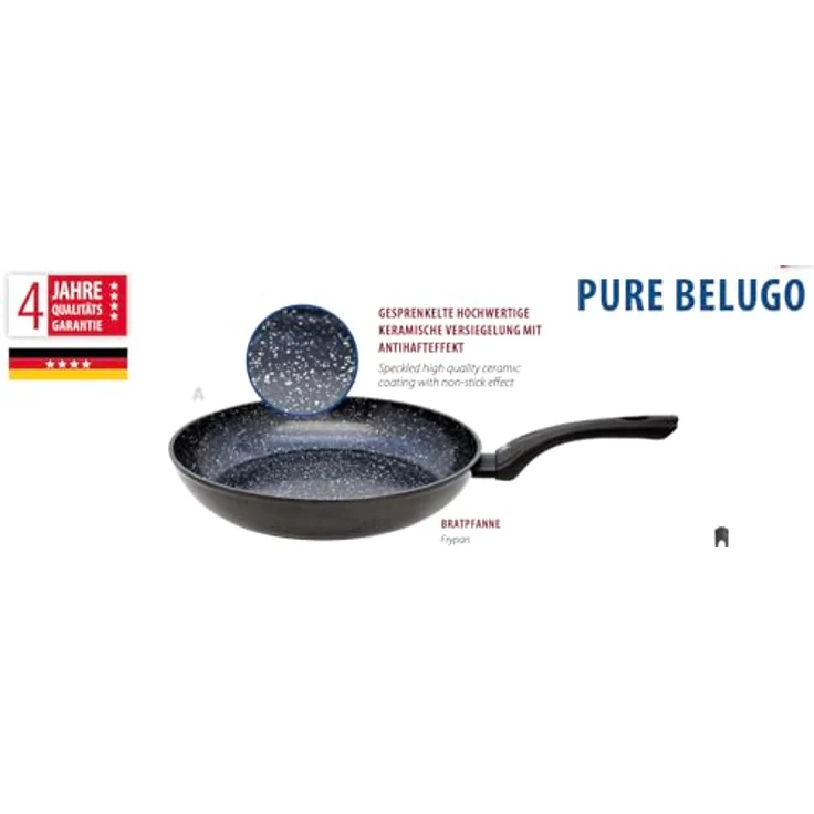 ELO 59528 Bratpfanne Ø 28cm PURE BELUGO mit keramischer Beschichtung, für alle Herdarten, Aluminium, Schwarz – Bild 4