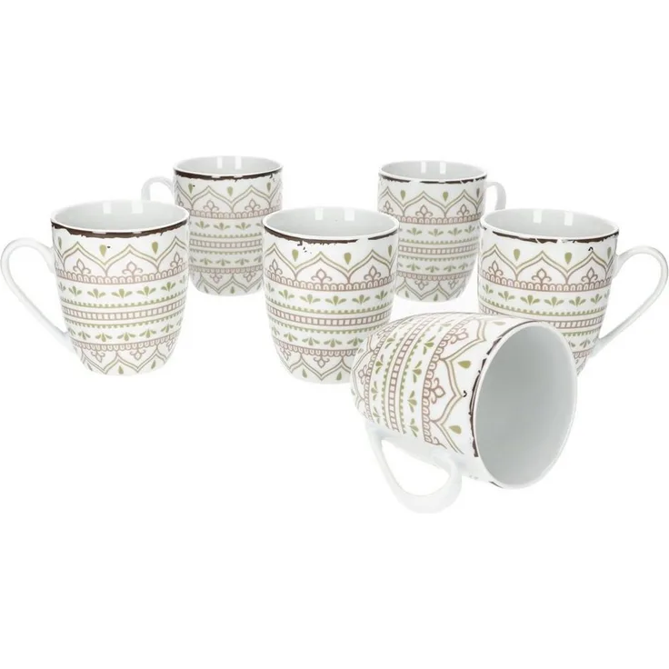 van Well Becher 6er Set Kaffeebecher Riva 400ml Porzellan, Porzellan